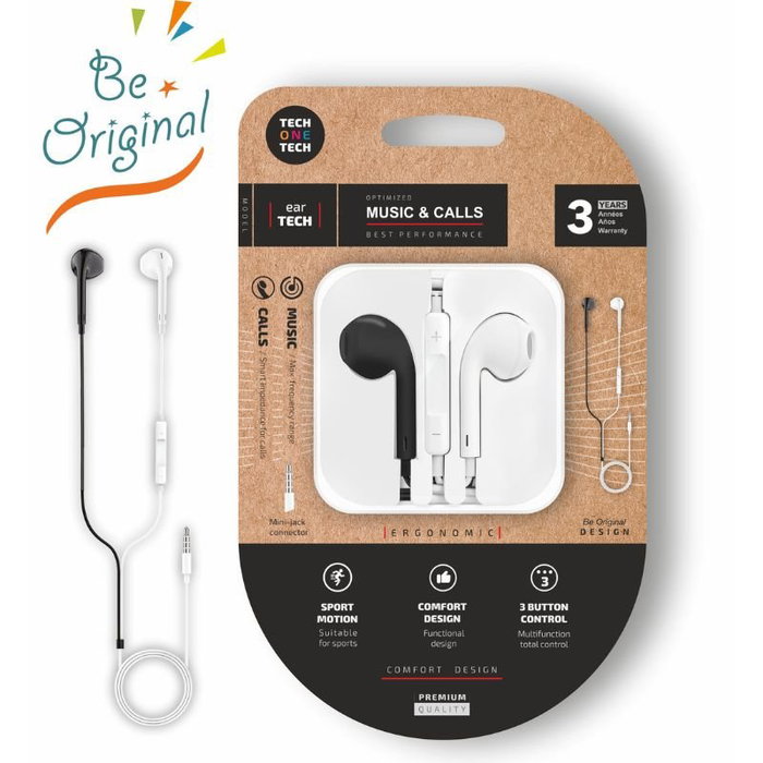 Tech One Tech Eartech B&W Be Original TEC1011 Blanco y Negro Tech One Tech Eartech B&W Be Original TEC1011 Blanco y Negro